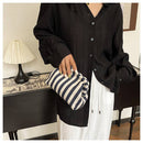 Clutch Purse for Women Summer Beach Striped Dumpling Bag