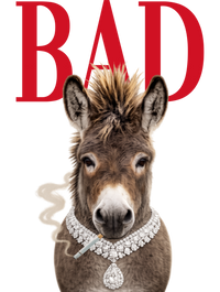 Bad Ass Donkey with Rhinestone Jewelry Graphic Tee