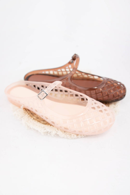 Nemo Jelly Mary Jane Flats – Brown