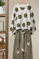 Oversized Polka Dot Knit Sweater