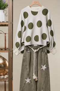 Oversized Polka Dot Knit Sweater