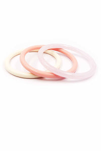 Set of Three Shades of Pink Acrylic Bangle Bracelets