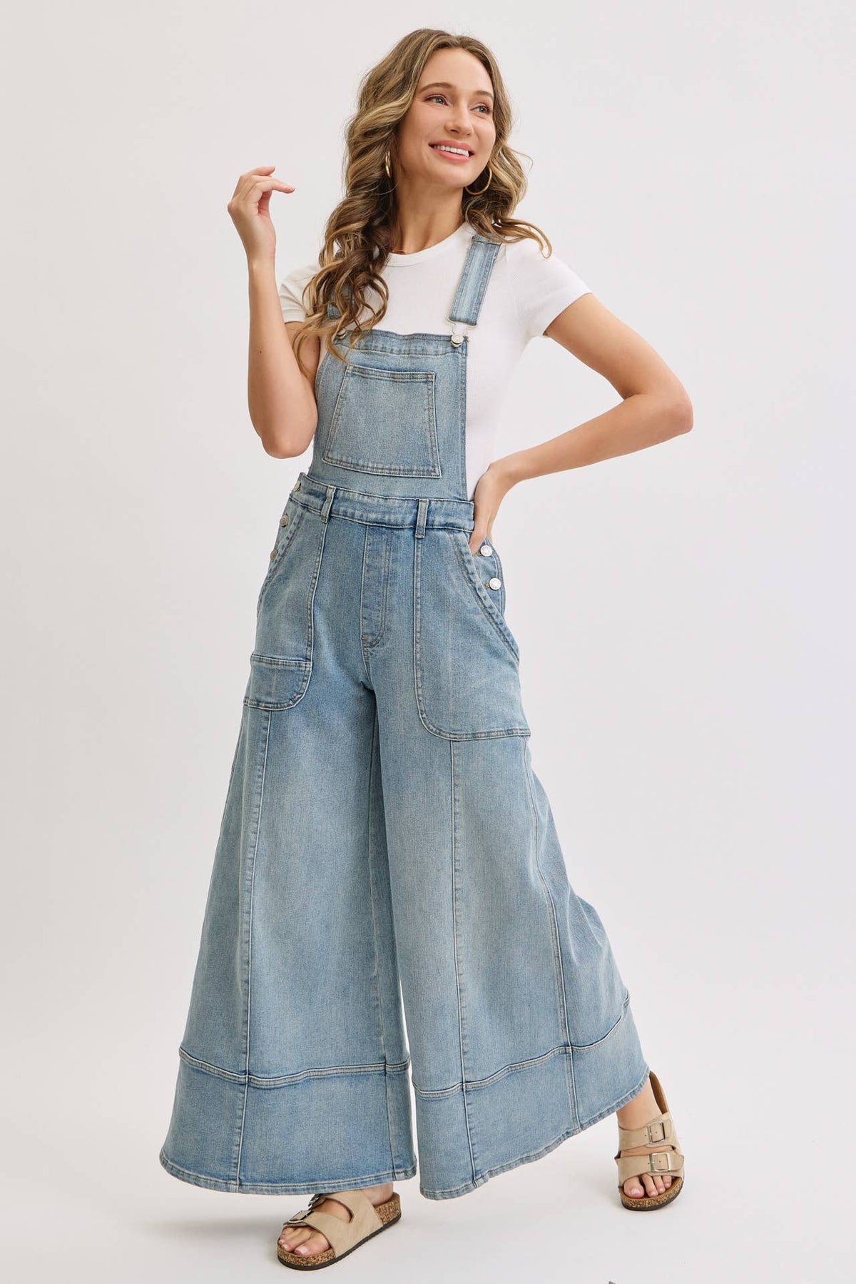 The Sedona Wide-Leg Denim Overalls