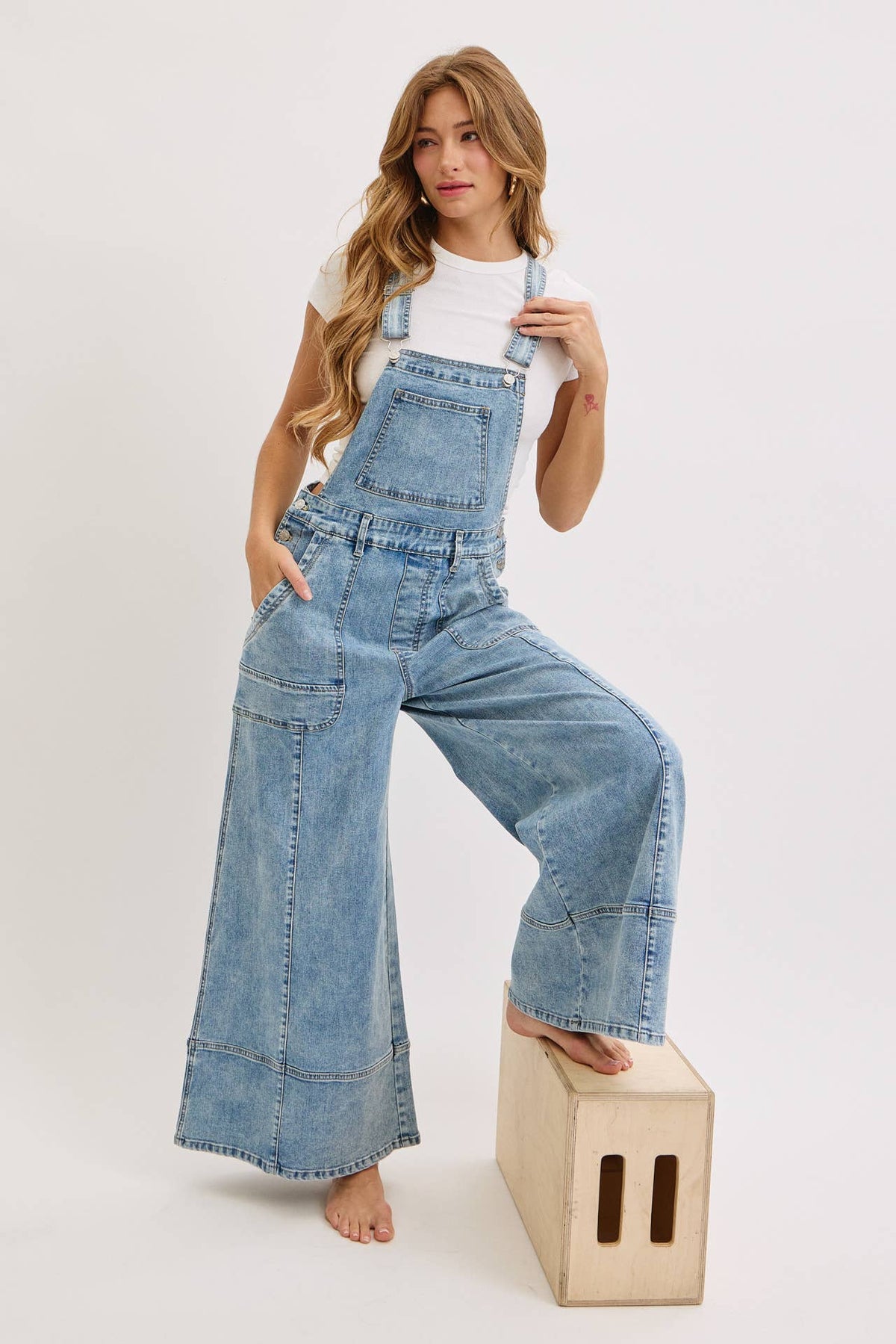 The Sedona Wide-Leg Denim Overalls