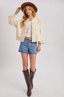 BUTTON DOWN BOXY KNIT CARDIGAN