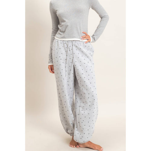 Star Print Elastic Waist Jogger Pants