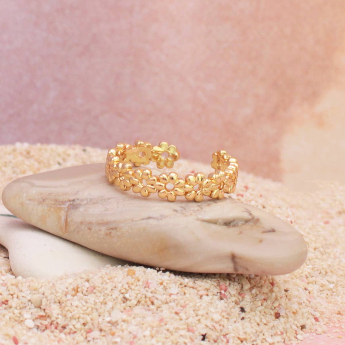Daisy Chain Gold Adjustable Toe Ring