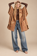 Fawn Print Oversized Kimono Cardigan