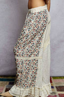 Double Gauze Ruffle Wide Leg Pants