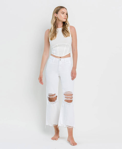 Vintage '90s Super High Rise Crop Flare Jeans