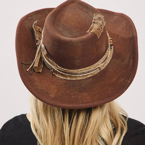 Shapeable Cowgirl Hat with Feather – Brown