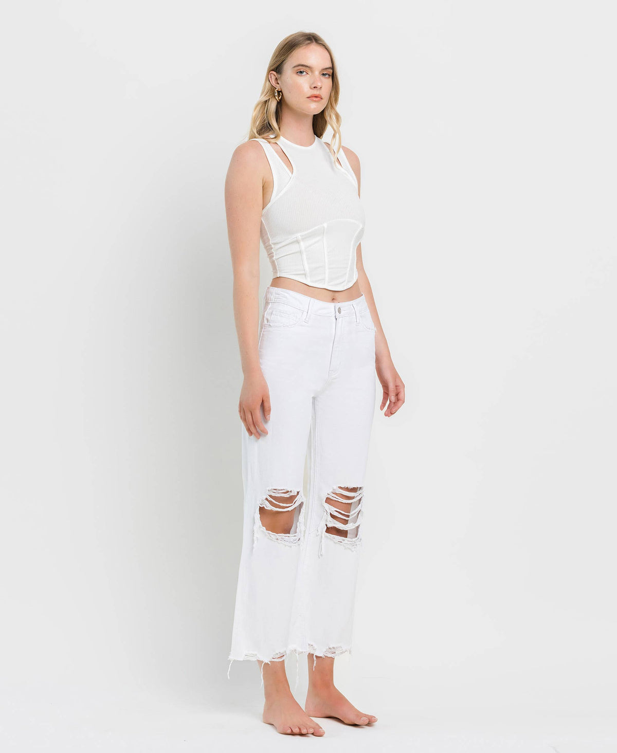 Vintage '90s Super High Rise Crop Flare Jeans