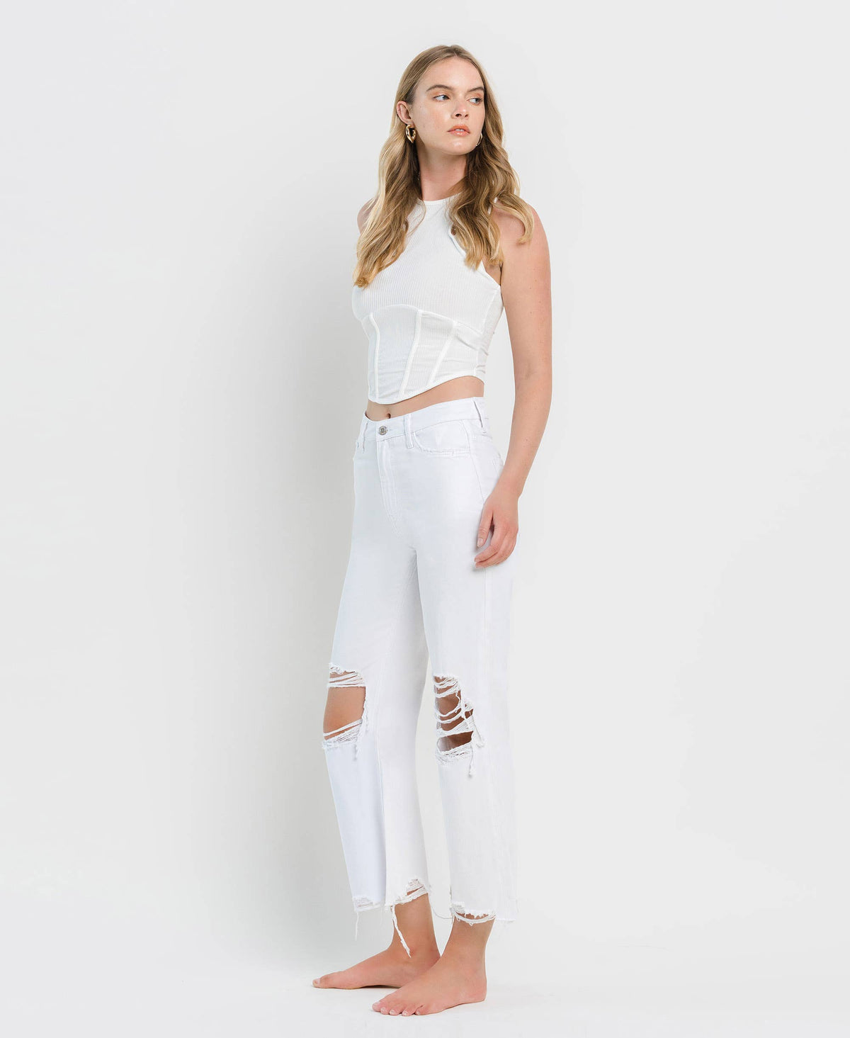 Vintage '90s Super High Rise Crop Flare Jeans