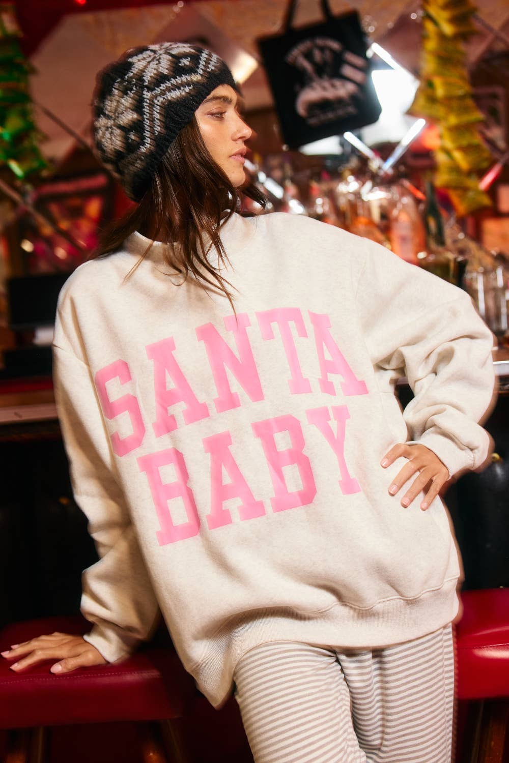 IT2594-SANTABABY | Reversible Mock Neck Sweatshirt