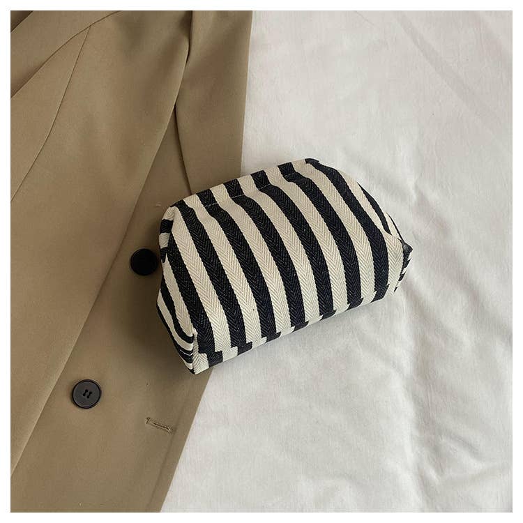 Clutch Purse for Women Summer Beach Striped Dumpling Bag