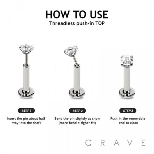 MULTI ROUND CZ DANGLE CHAIN TOP 316L SURGICAL STEEL THREADLE