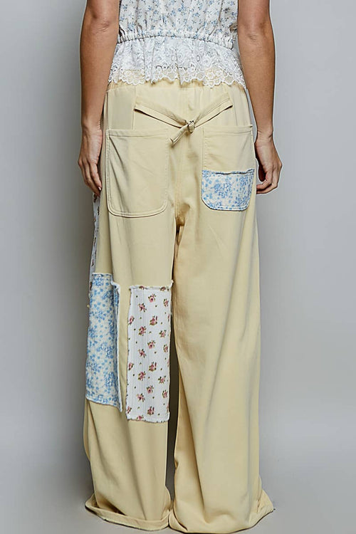 Patchwork Straight Leg Denim