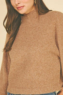 Wide Sleeve Mock Neck Sweater