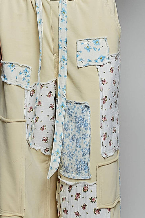 Patchwork Straight Leg Denim