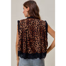 Leopard Pleated Sleeveless Blouse