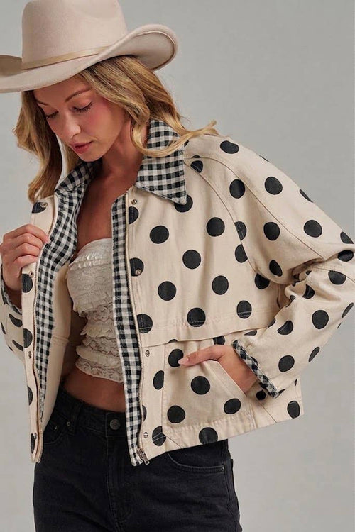 Polka Dot Canvas Jacket