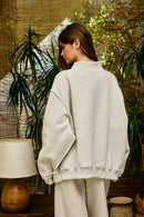 IT2594E-MERRYW | "MERRY" Varsity Mock Neck Sweatshirt