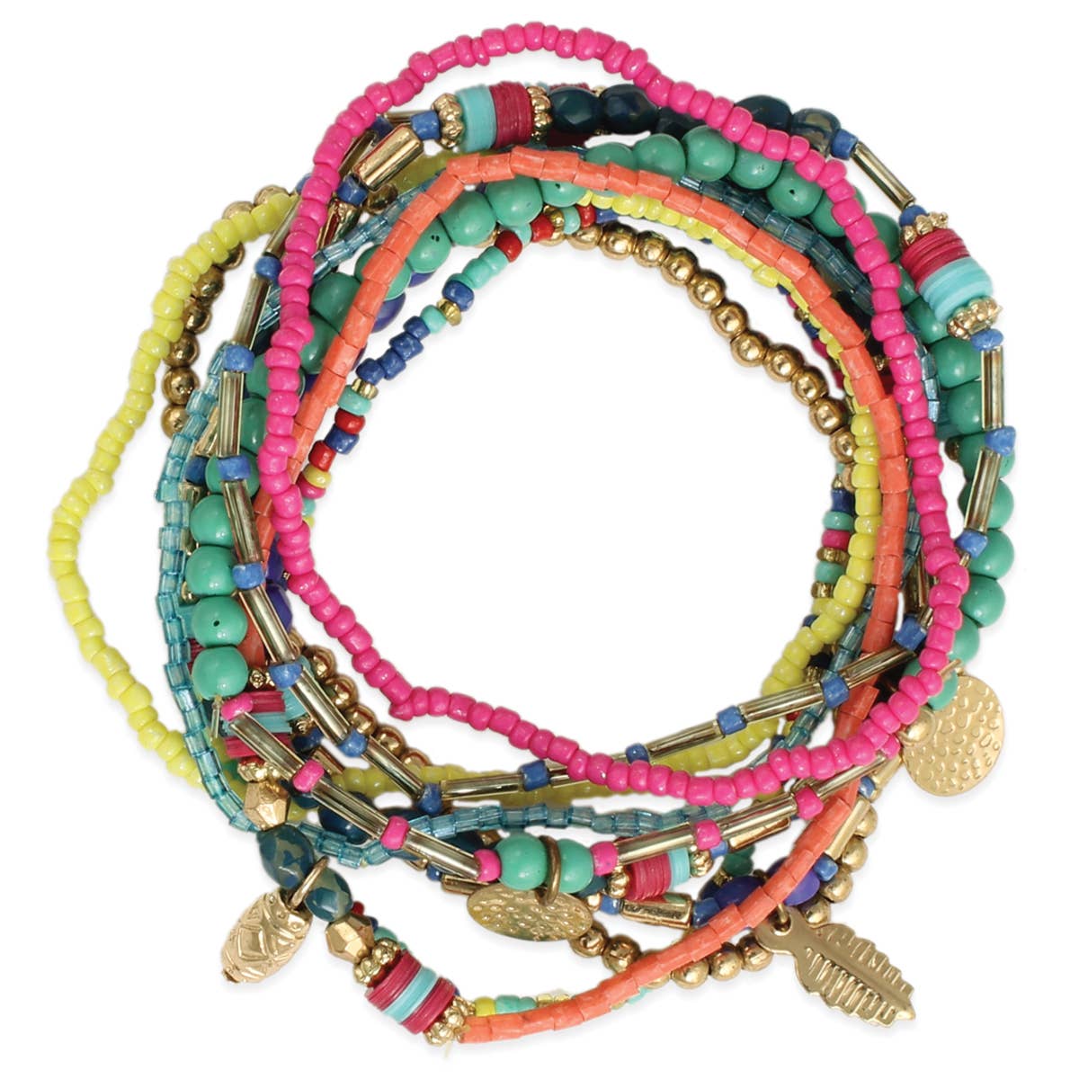 Boho Delight Pastel Bead Bracelet Set