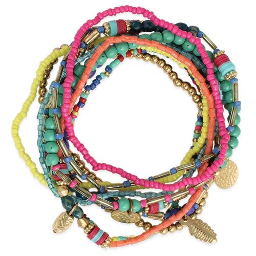 Boho Delight Pastel Bead Bracelet Set