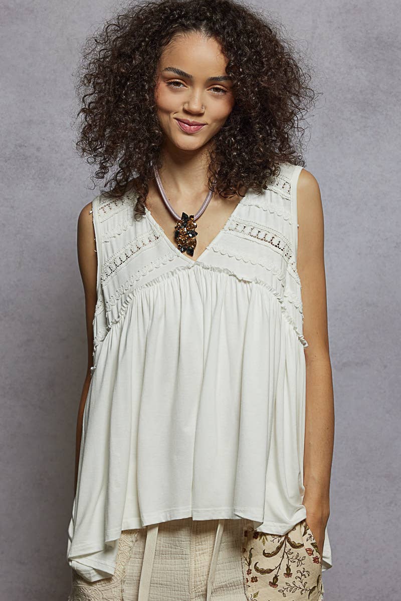 V-Neck Babydoll Knit Top