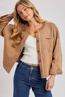 BUTTON DOWN BOXY KNIT CARDIGAN