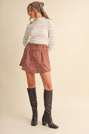 Fawn Print High Waist Skort