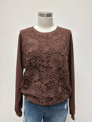 French terry flower patch pullover 8045