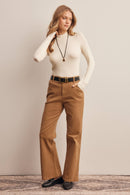 Stretch Ribbed Mock Neck Top FT0063