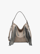 Sav Distressed Fringe Hobo Bag