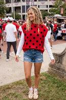Gameday Polka Dot Sleeveless Knit Top