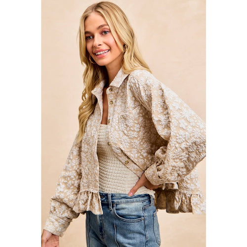 Floral Ruffled Hem Shirt Top