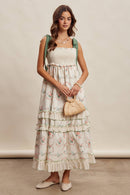 Floral Smocked Tiered Maxi Dress LD1636