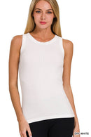 `Ribbed Round Neck Tank Top Zenana