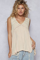 V-Neck Babydoll Knit Top