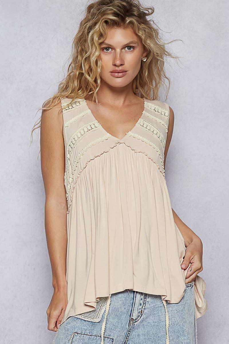 V-Neck Babydoll Knit Top