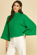 Wide Sleeve Mock Neck Sweater