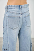 High Rise Embroidered Barrel Jeans