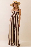 Vertical Stripe Wide Leg Jumpsuit