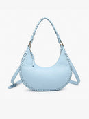 Aria Whipstitch Crescent Shoulder Bag