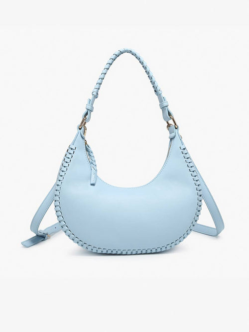Aria Whipstitch Crescent Shoulder Bag