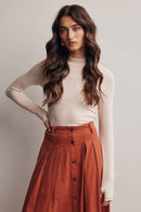 Stretch Ribbed Mock Neck Top FT0063