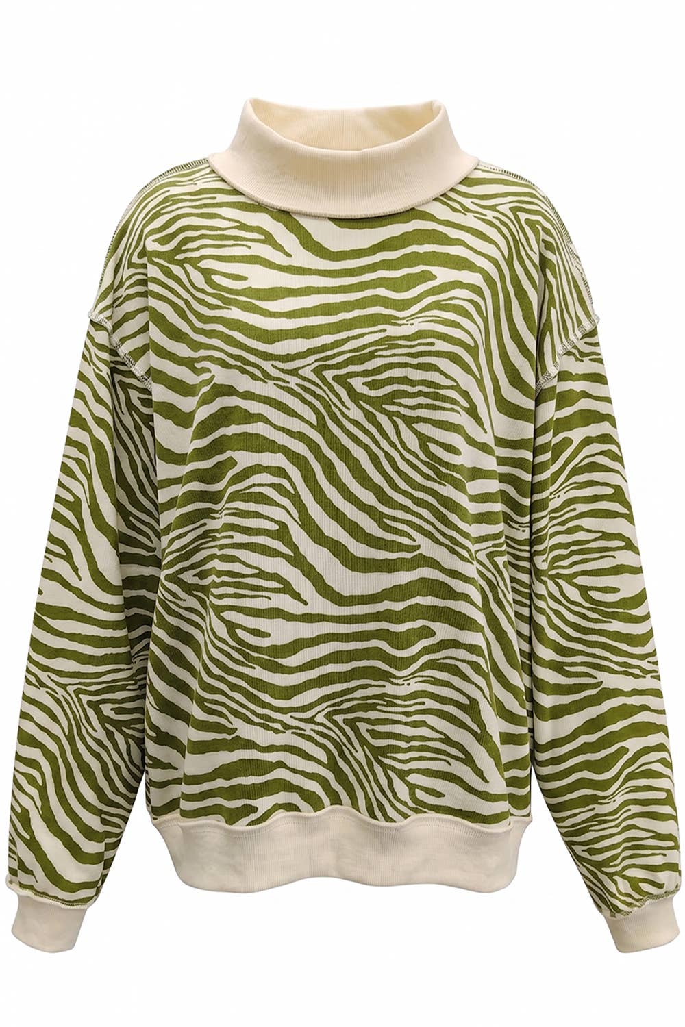 Zebra Mock Neck Sweatshirt