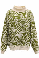 Zebra Mock Neck Sweatshirt
