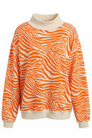 Zebra Mock Neck Sweatshirt