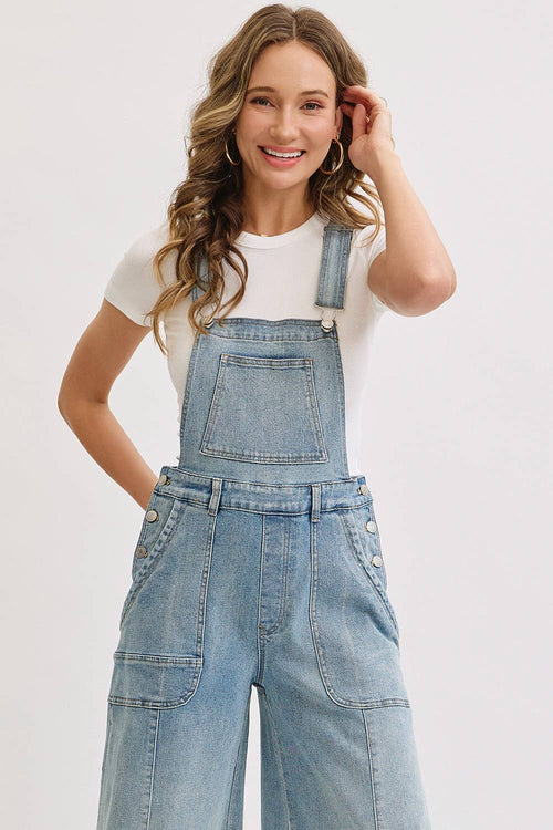 The Sedona Wide-Leg Denim Overalls